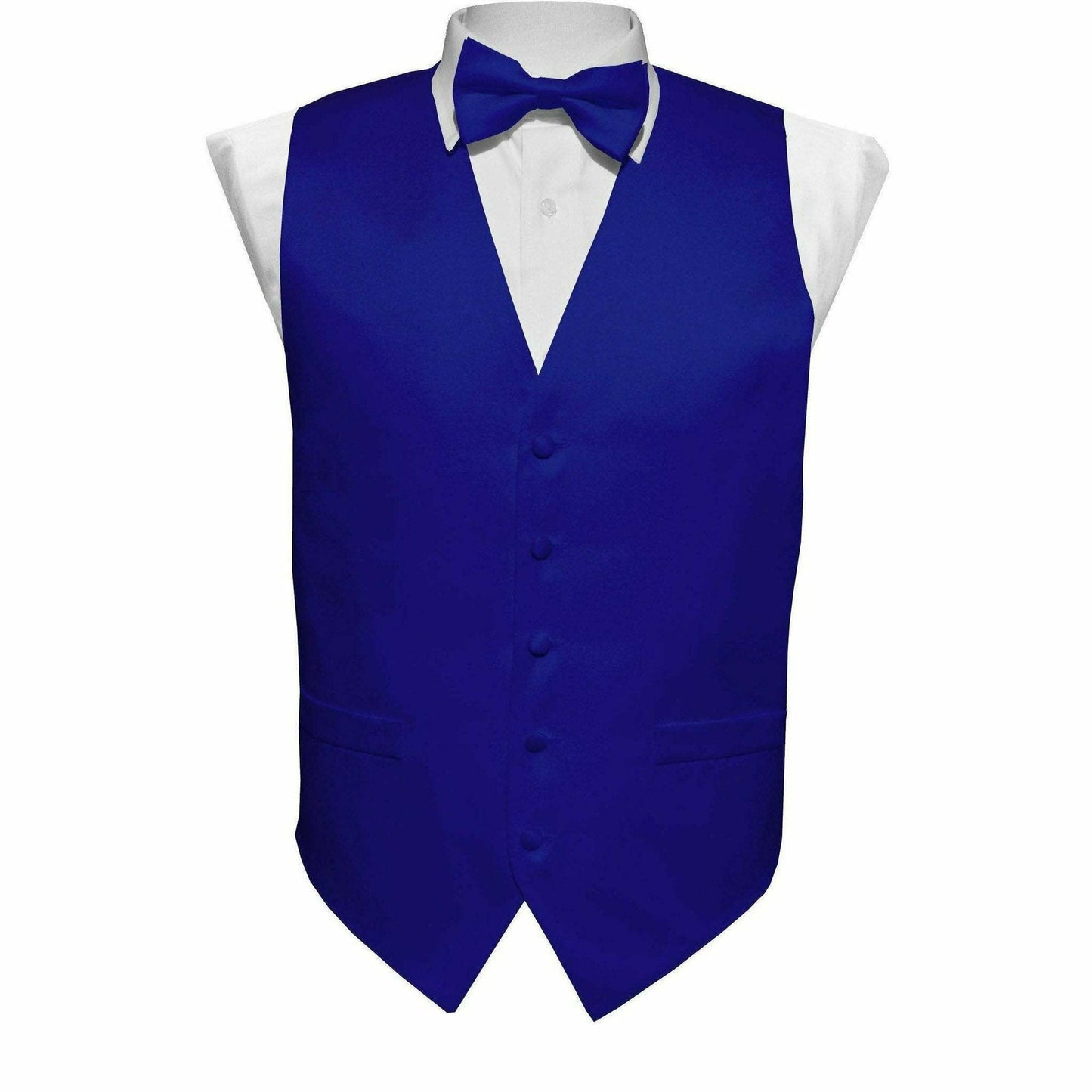 Vittorio Farina Boy's Satin Vest, Necktie, Bow Tie and Pocket Square Set - Royal Blue - Boyswear - Vittorio Farina