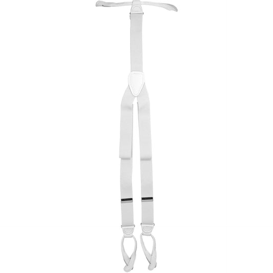 Vittorio Farina Men's Button End Suspender in Gift Box: 70% Polyester & 30% Elastomer - White - Suspenders - Vittorio Farina