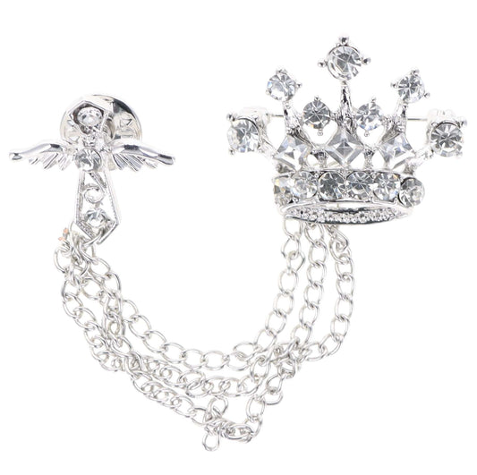Vittorio Vico Men's Design Brooch in Gift Box - Silver Crown - Brooche - Vittorio Vico