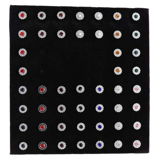 Vittorio Vico Men's Tie Tacks on Presentation Board: 24 Pack - Silver Flower - Tie Tack - Vittorio Vico