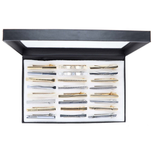 Vittorio Vico Tie Bars in Presentation Box: 24 Pack - Gold - Tie Bar - Vittorio Vico