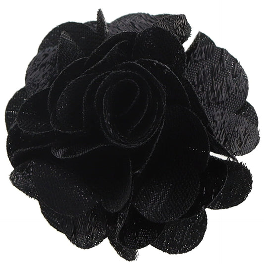 Vittorio Vico Unisex Metallic Flower Lapel Pin - Black - Flower Lapel Pin - Vittorio Vico
