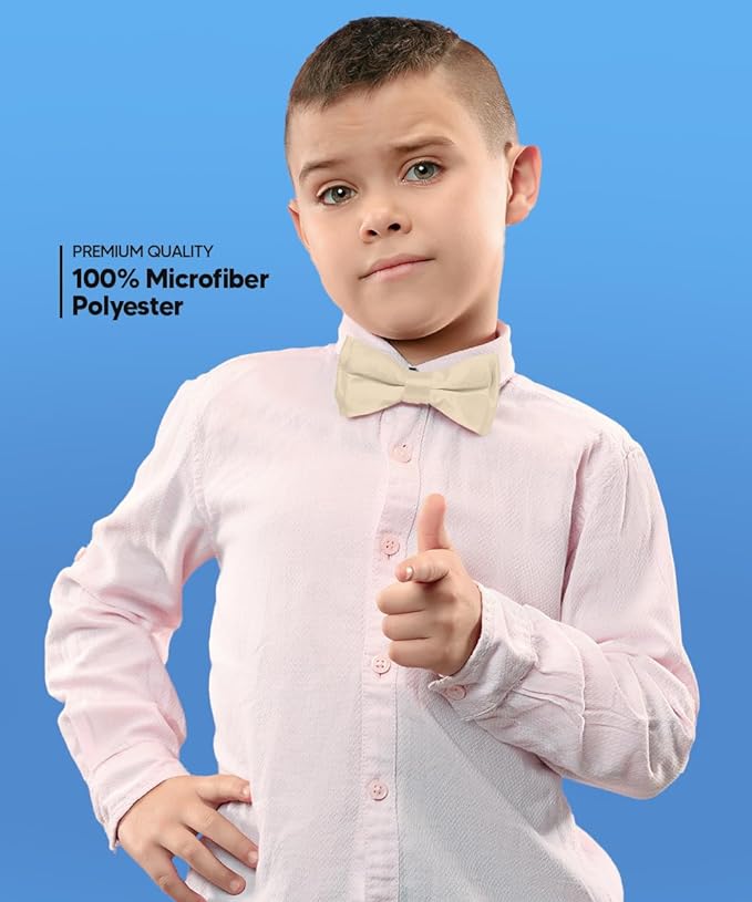 Vittorio Farina Boy's Pretied Solid Silky Satin Bow Tie Vittorio Farina