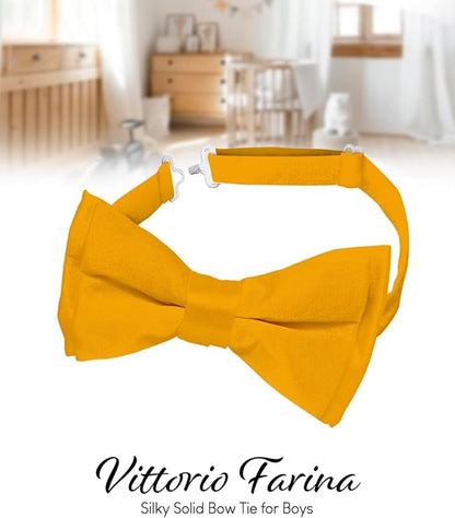 Vittorio Farina Boy's Pretied Solid Silky Satin Bow Tie Vittorio Farina
