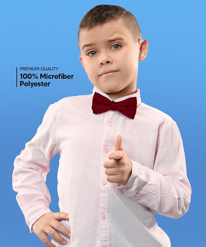 Vittorio Farina Boy's Pretied Solid Silky Satin Bow Tie Vittorio Farina