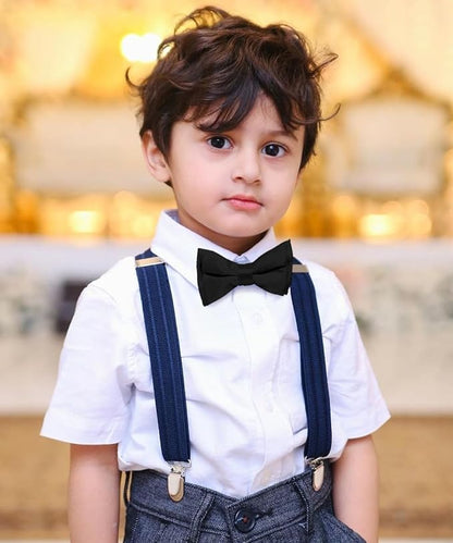 Vittorio Farina Boy's Pretied Solid Silky Satin Bow Tie Vittorio Farina