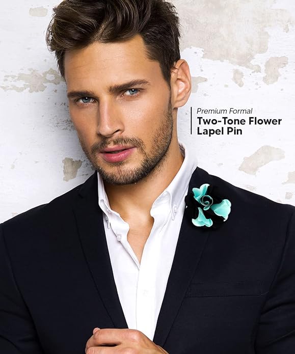 Vittorio Vico Unisex Two Tone Satin Flower Lapel Pin Vittorio Vico