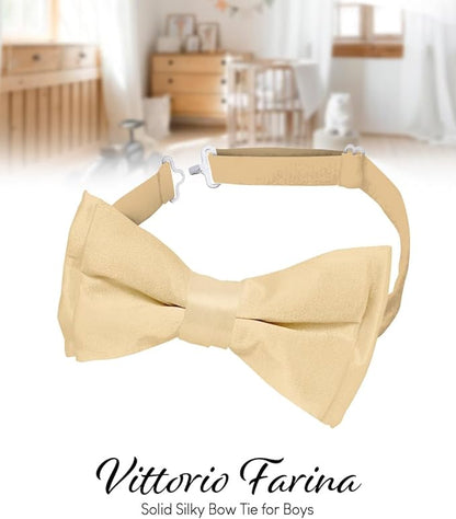Vittorio Farina Boy's Pretied Solid Silky Satin Bow Tie Vittorio Farina