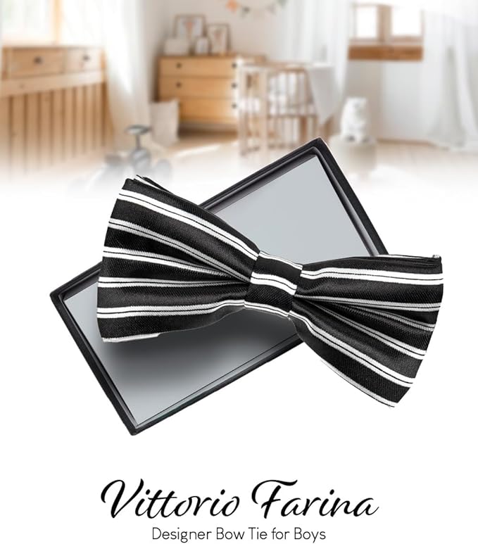 Vittorio Farina Boy's Design Satin Bow Tie Vittorio Farina