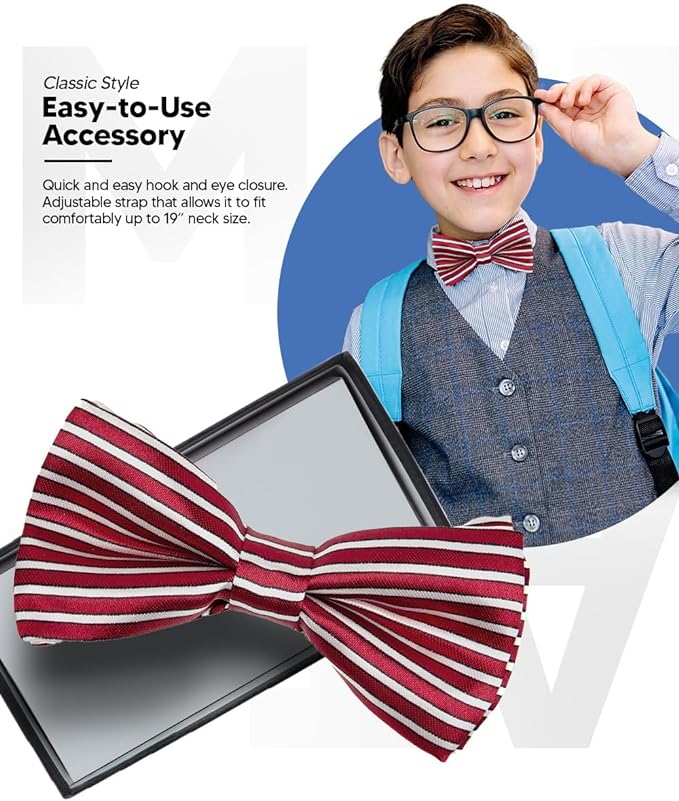 Vittorio Farina Boy's Design Satin Bow Tie Vittorio Farina