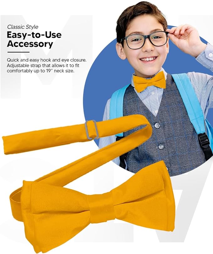 Vittorio Farina Boy's Pretied Solid Silky Satin Bow Tie Vittorio Farina