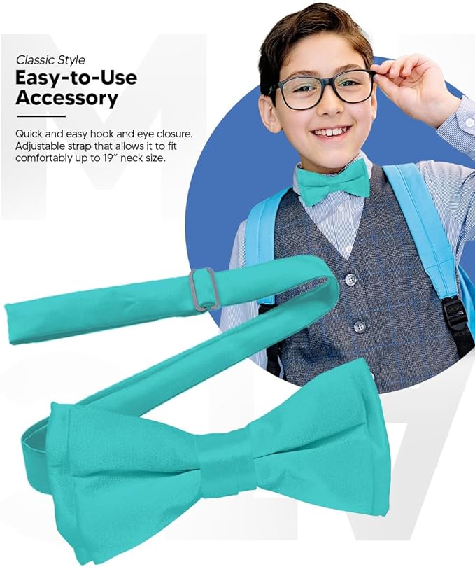 Vittorio Farina Boy's Pretied Solid Silky Satin Bow Tie Vittorio Farina