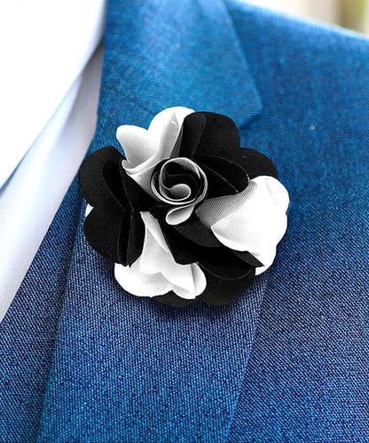 Vittorio Vico Unisex Two Tone Satin Flower Lapel Pin Vittorio Vico