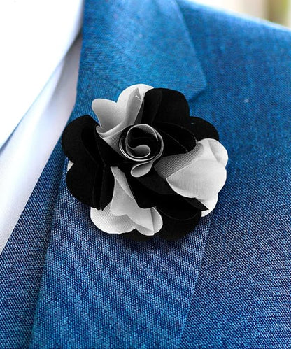 Vittorio Vico Unisex Two Tone Satin Flower Lapel Pin Vittorio Vico