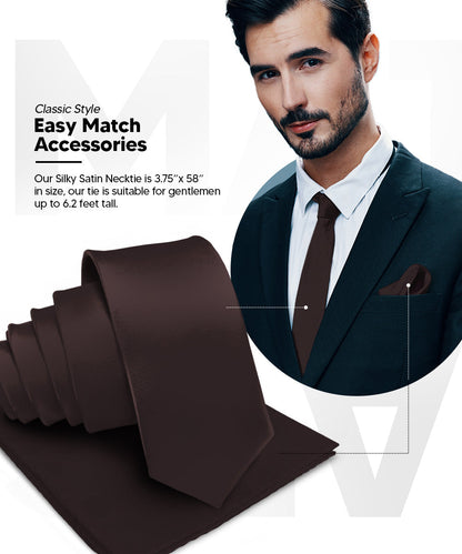 Vittorio Farina Men's Satin Necktie & Pocket Square Vittorio Farina