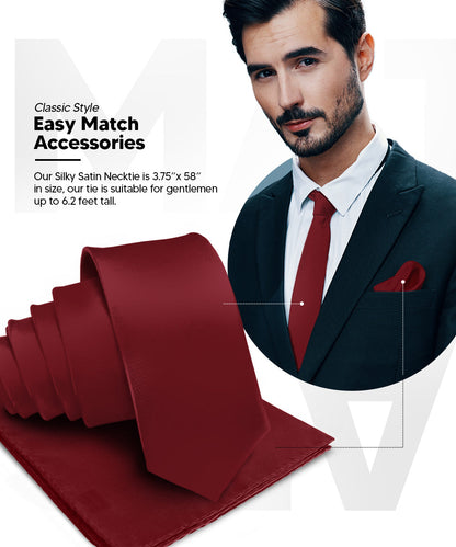 Vittorio Farina Men's Satin Necktie & Pocket Square Vittorio Farina