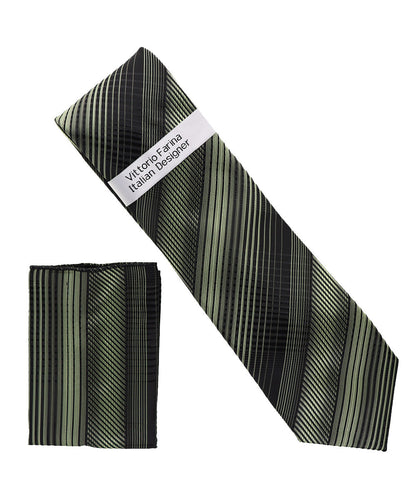Vittorio Farina Men's Geometric Design Necktie & Pocket Square Vittorio Farina
