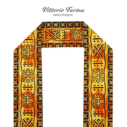 Vittorio Farina Mens' Kente Satin Scarf