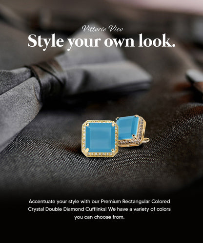 Vittorio Vico Large Big Square Crystal Colorstone Cufflinks: CL 70XX Series Vittorio Vico