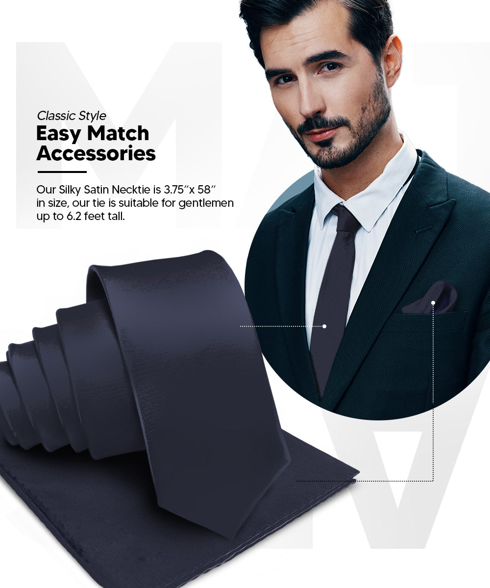 Vittorio Farina Men's Satin Necktie & Pocket Square Vittorio Farina