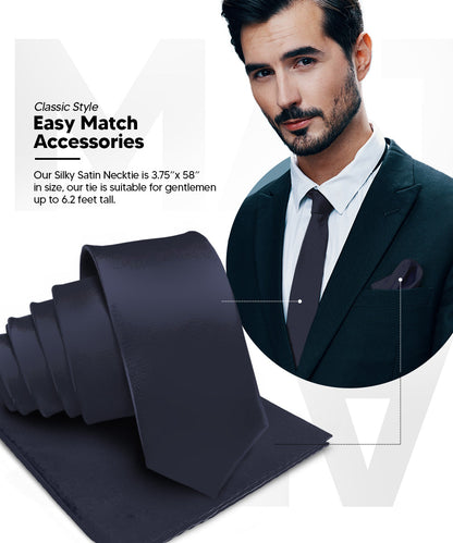 Vittorio Farina Men's Satin Necktie & Pocket Square Vittorio Farina