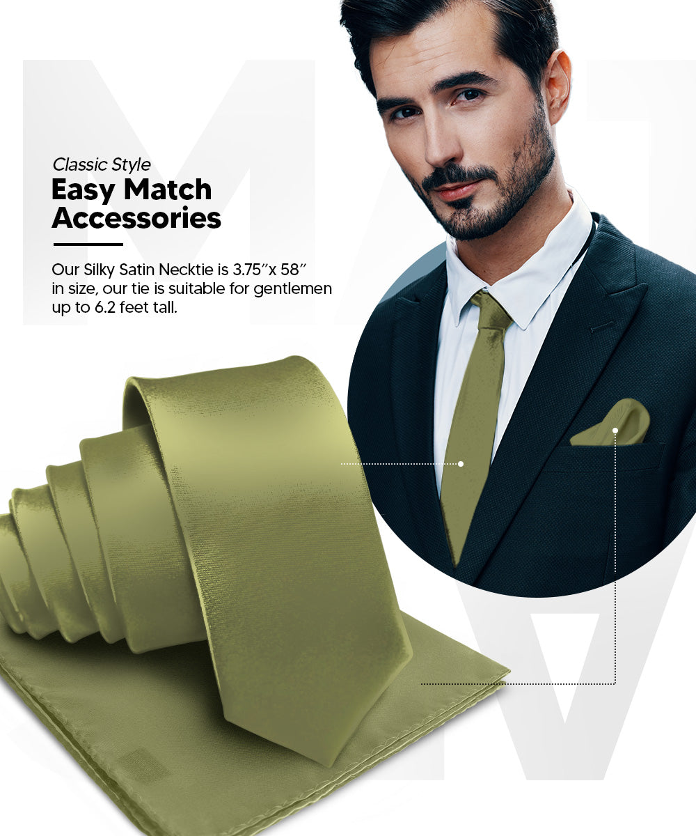 Vittorio Farina Men's Satin Necktie & Pocket Square Vittorio Farina
