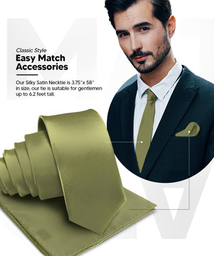 Vittorio Farina Men's Satin Necktie & Pocket Square Vittorio Farina