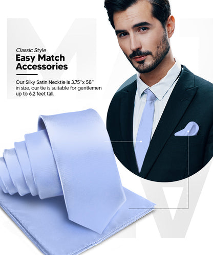 Vittorio Farina Men's Satin Necktie & Pocket Square Vittorio Farina