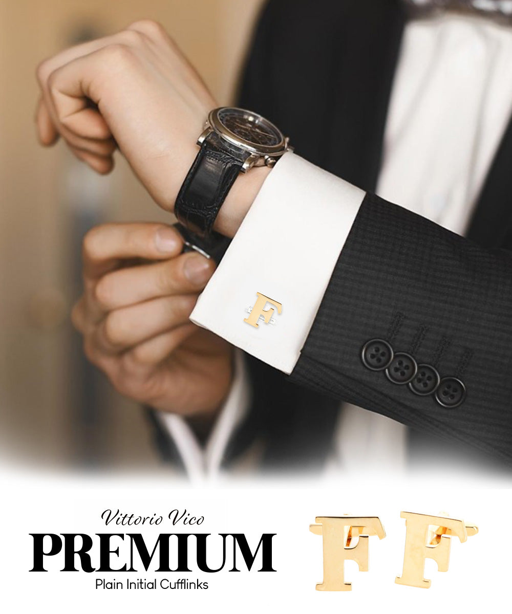 Vittorio Vico Plain Initial Cufflinks in Gift Box Vittorio Vico