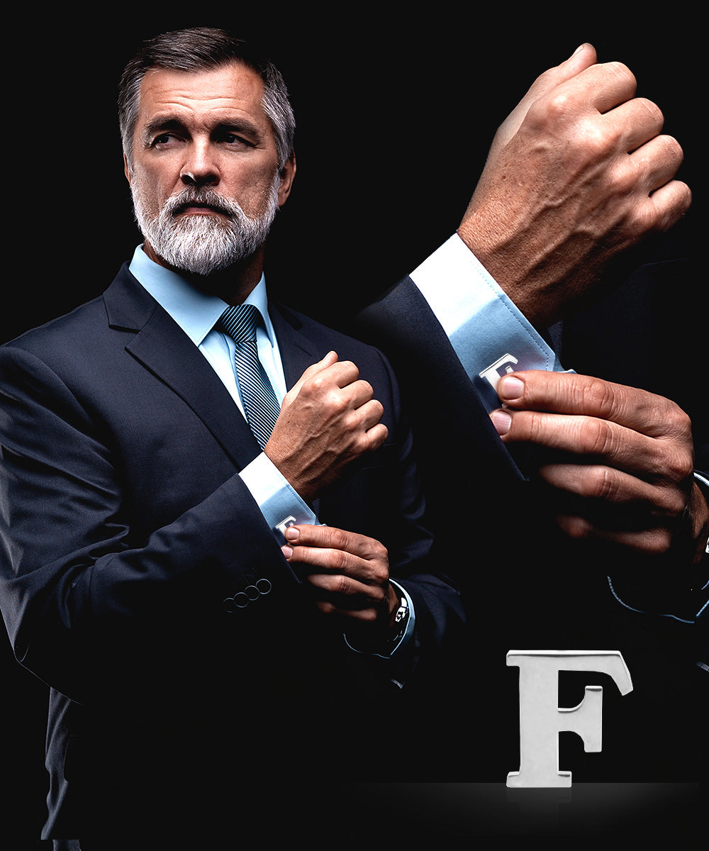 Vittorio Vico Plain Initial Cufflinks in Gift Box Vittorio Vico