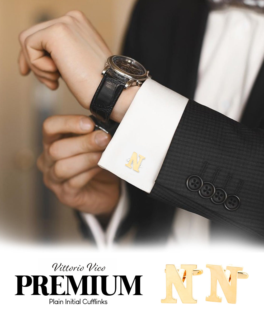 Vittorio Vico Plain Initial Cufflinks in Gift Box Vittorio Vico