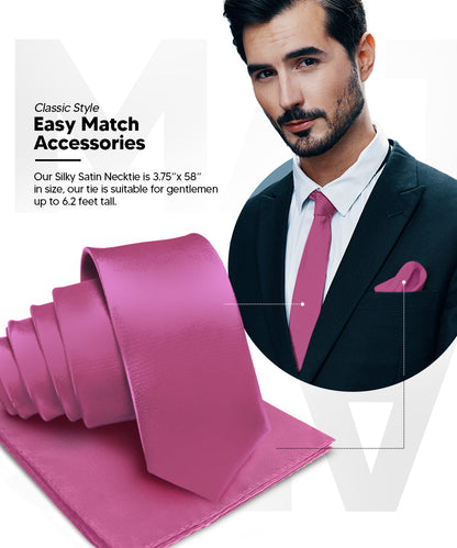 Vittorio Farina Men's Satin Necktie & Pocket Square Vittorio Farina