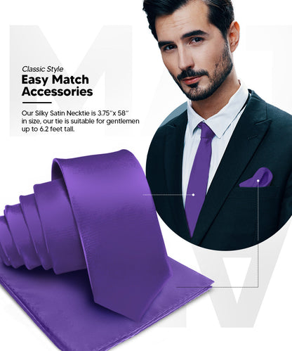 Vittorio Farina Men's Satin Necktie & Pocket Square Vittorio Farina