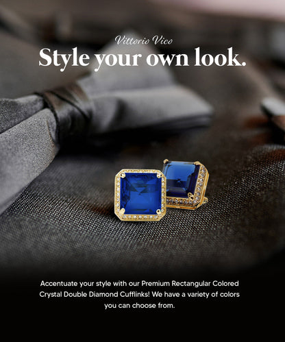 Vittorio Vico Large Big Square Crystal Colorstone Cufflinks: CL 70XX Series Vittorio Vico
