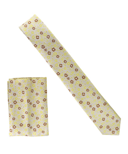 Vittorio Farina Men's Skinny Design Satin Necktie and Pocket Square Vittorio Farina