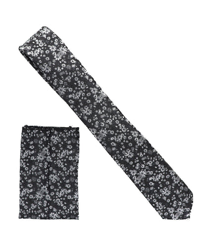 Vittorio Farina Men's Skinny Design Satin Necktie and Pocket Square Vittorio Farina