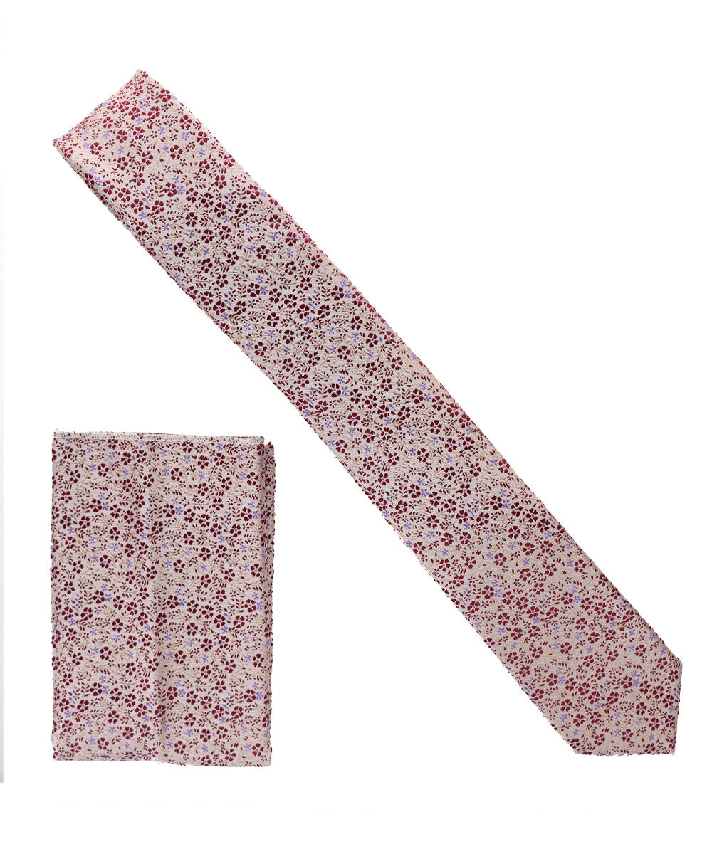 Vittorio Farina Men's Skinny Design Satin Necktie and Pocket Square Vittorio Farina