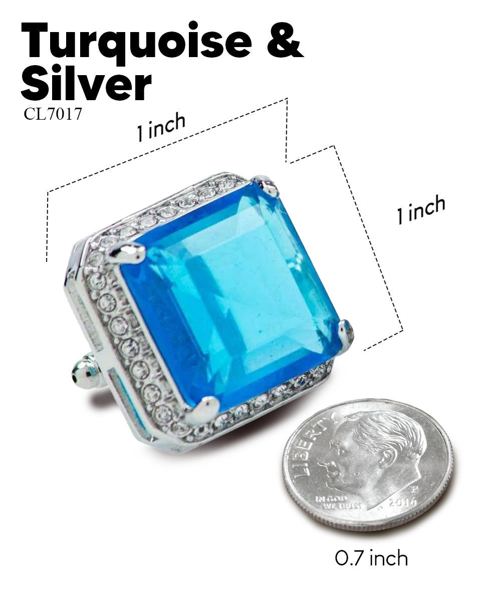 Vittorio Vico Large Big Square Crystal Colorstone Cufflinks: CL 70XX Series Vittorio Vico