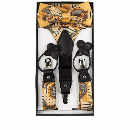 Vittorio Farina Men's Paisley Clip End Suspender with Silver Hardware in Gift Box: 70% Polyester & 30% Elastomer Vittorio Farina