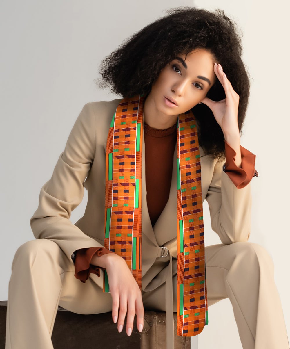 Vittorio Farina Mens' Kente Satin Scarf - SCARVES_Kente #1 - Classy Cufflinks