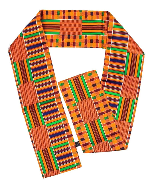 Vittorio Farina Mens' Kente Satin Scarf - SCARVES_Kente #1 - Classy Cufflinks