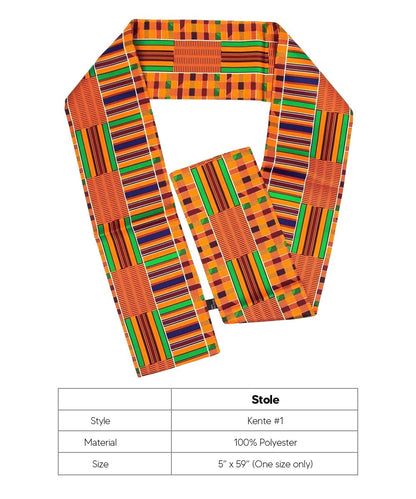 Vittorio Farina Mens' Kente Satin Scarf - SCARVES_Kente #1 - Classy Cufflinks