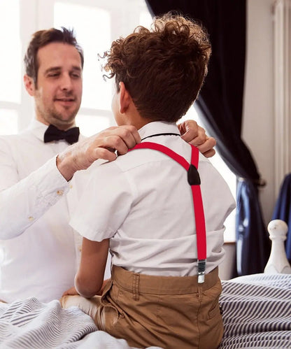 Vittorio Farina Boy's Clip End Suspender with Silver Hardware in Gift Box: 70% Polyester & 30% - Royal Blue - Suspenders - Vittorio Farina