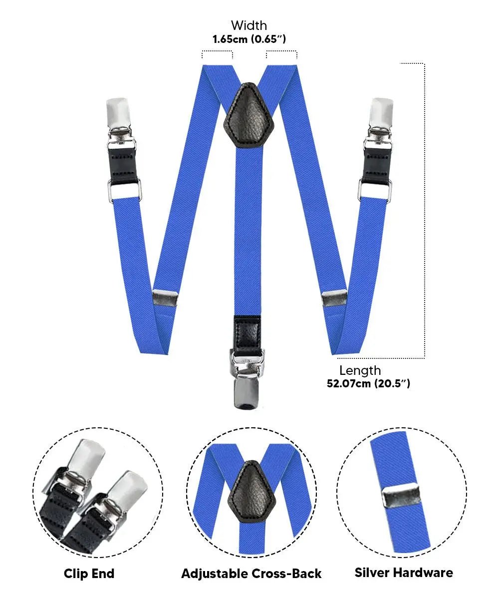 Vittorio Farina Boy's Clip End Suspender with Silver Hardware in Gift Box: 70% Polyester & 30% - Black - Suspenders - Vittorio Farina