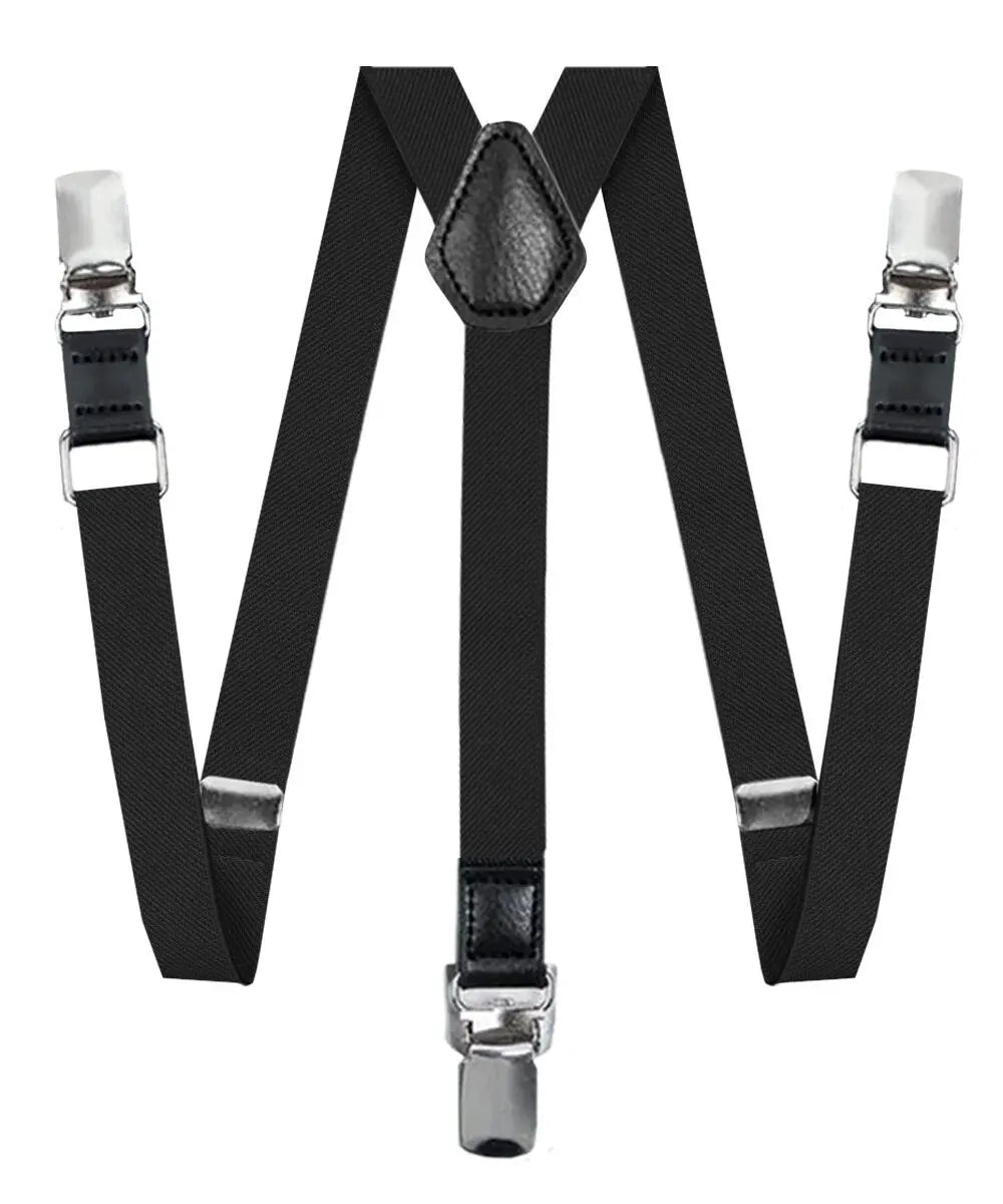 Vittorio Farina Boy's Clip End Suspender with Silver Hardware in Gift Box: 70% Polyester & 30% - Royal Blue - Suspenders - Vittorio Farina