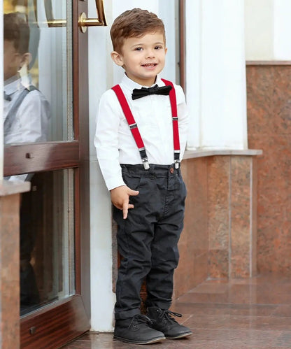 Vittorio Farina Boy's Clip End Suspender with Silver Hardware in Gift Box: 70% Polyester & 30% - Royal Blue - Suspenders - Vittorio Farina