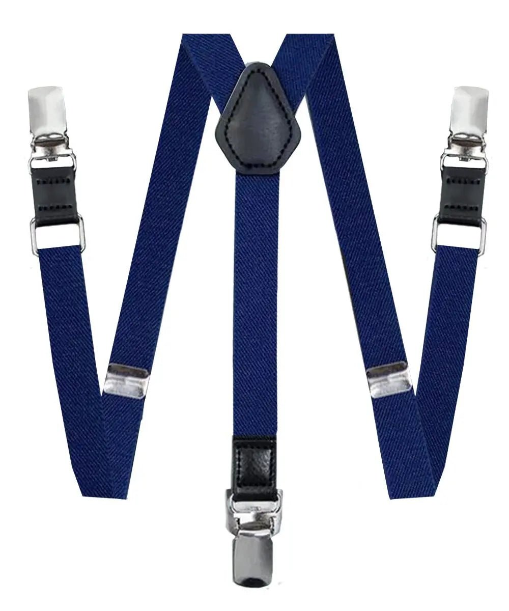 Vittorio Farina Boy's Clip End Suspender with Silver Hardware in Gift Box: 70% Polyester & 30% - Black - Suspenders - Vittorio Farina