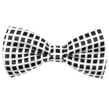 Vittorio Farina Boy's Design Satin Bow Tie - Black and White Checkerboard - Boyswear - Vittorio Farina