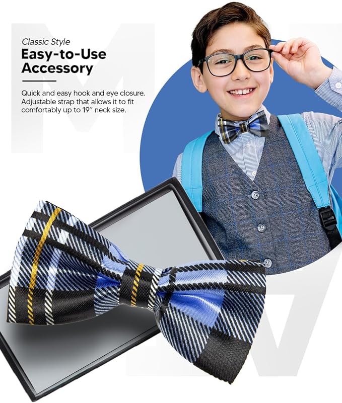 Vittorio Farina Boy's Design Satin Bow Tie - Ivory and White Fold - Boyswear - Vittorio Farina
