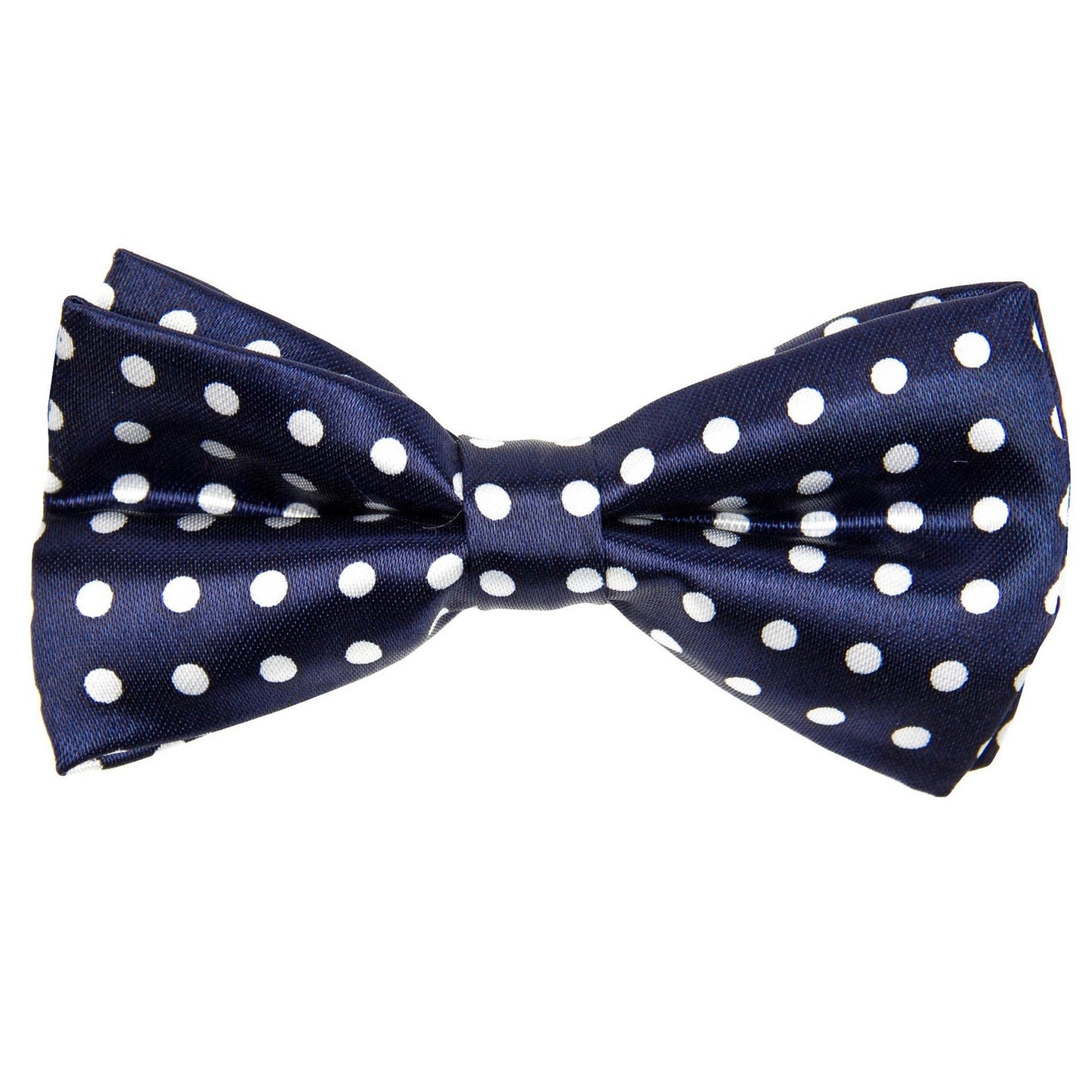 Vittorio Farina Boy's Design Satin Bow Tie - Navy Blue and White Polka Dot - Boyswear - Vittorio Farina